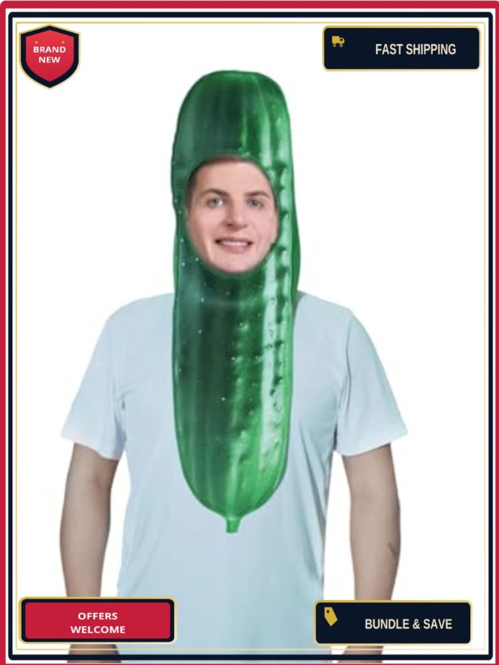 Unisex Adult Pickle Hat Costume Lightweight Sponge Halloween Party